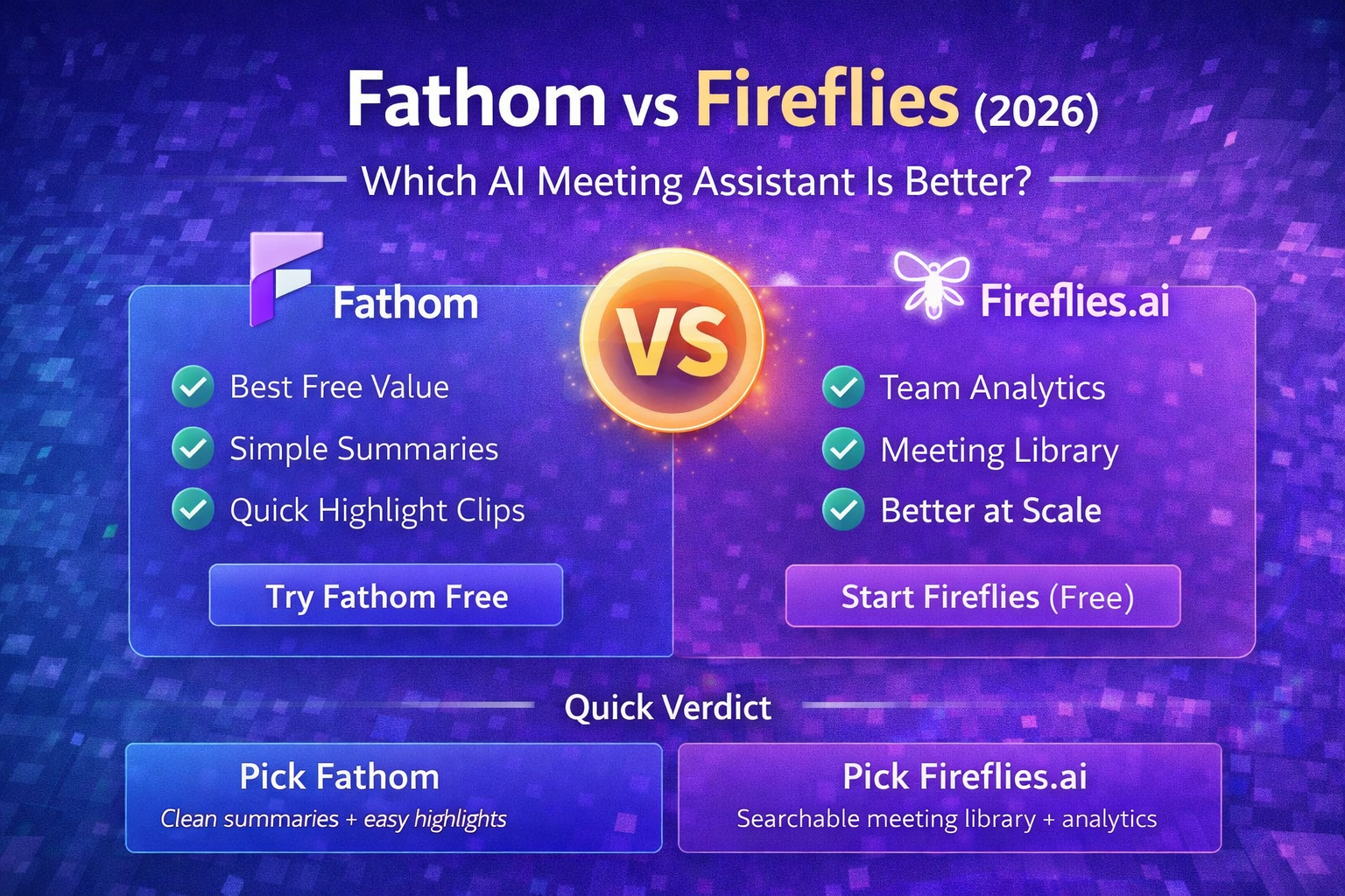 Fathom vs Fireflies (2026): Which AI Meeting Assistant Should You Choose?